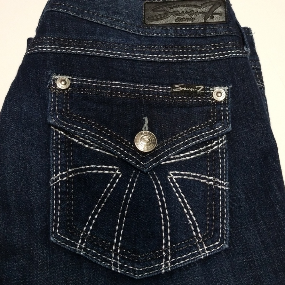 Seven7 Jeans Size 12 Silver Stiching